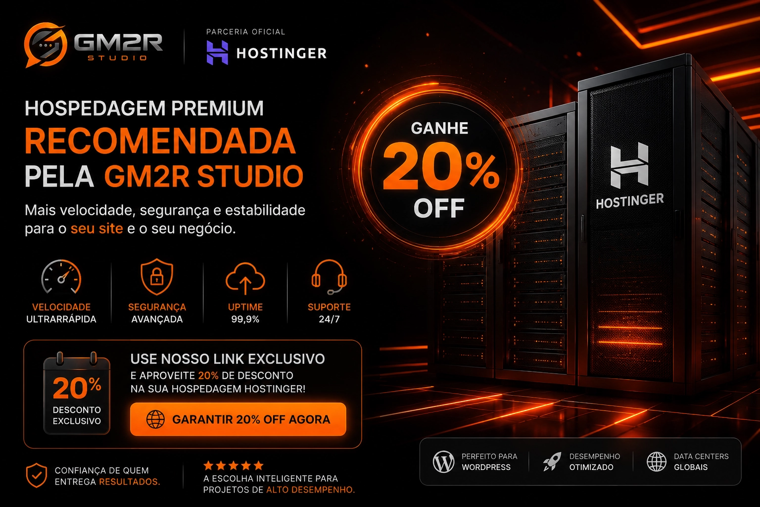 desconto 20% na Hostinger